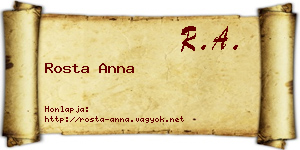 Rosta Anna névjegykártya