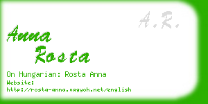 anna rosta business card